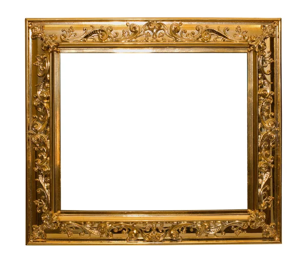 Glänzender goldener Rahmen isoliert — Stockfoto