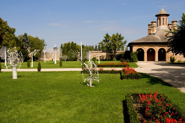 Green park of Mogosoaia Palace - Romania
