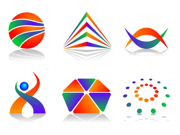 Conjunto de design de ícone de logotipo abstrato vetorial —  Vetores de Stock