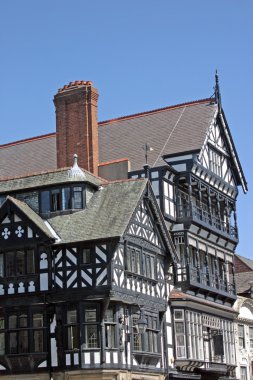 Old Black and White Building in Chester clipart