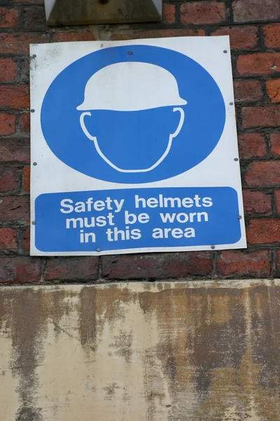 Safety Helments Sign — Stock Photo, Image