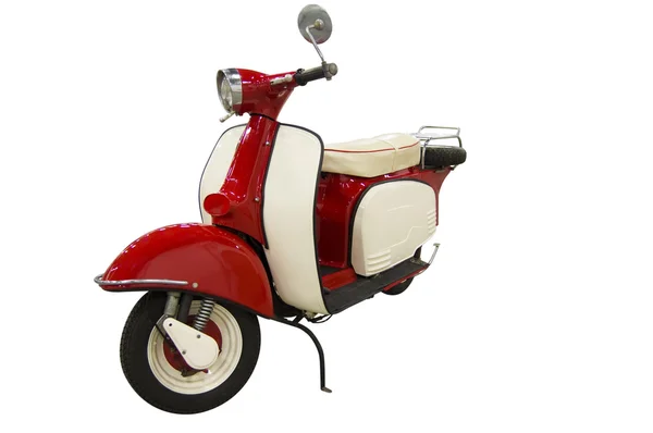 Vintage kırmızı scooter (yol dahil) — Stok fotoğraf
