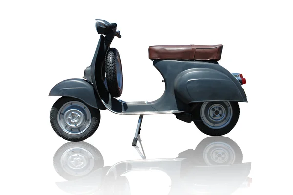 Vintage siyah scooter (yol dahil) — Stok fotoğraf