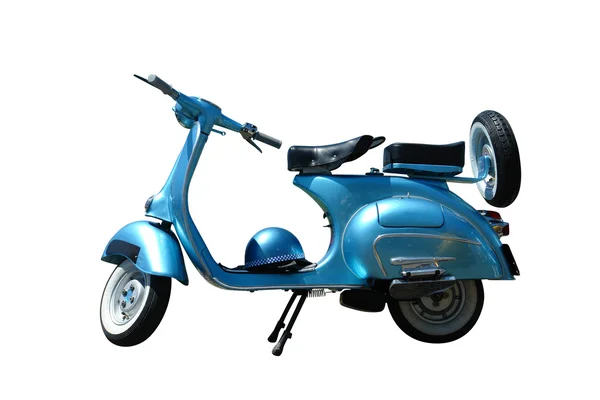 Винтажный синий скутер (включая дорожку) ) — стоковое фото