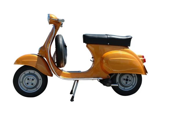 Vintage turuncu scooter (yol dahil) — Stok fotoğraf