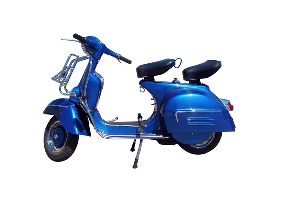 Vintage blauwe scooter (pad opgenomen) — Stockfoto