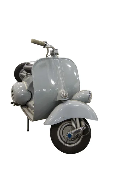 Vintage gri scooter (yol dahil) — Stok fotoğraf