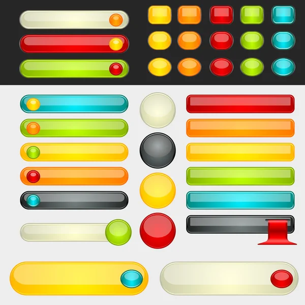 Parlak renkli web düğmeleri — Stok Vektör