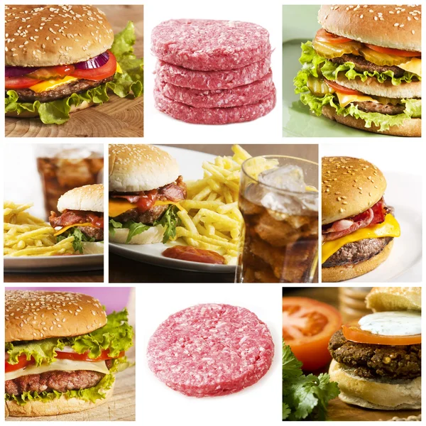 Collage fast food — Foto Stock