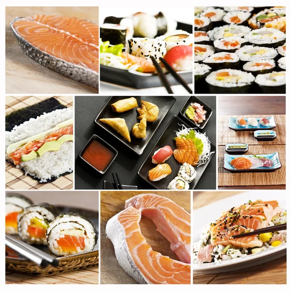 Suši koláž — Stock fotografie