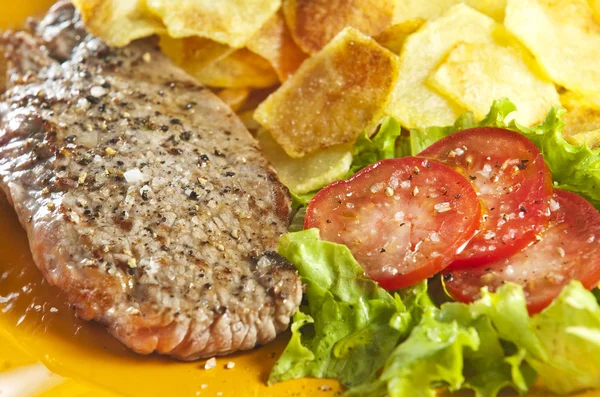 stock image Steak and chips