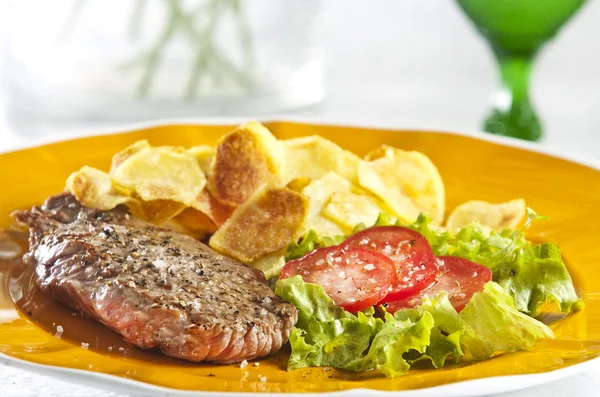 Stock image Steak and chips