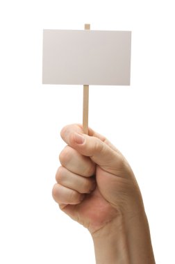 Blank Sign In Fist On White clipart