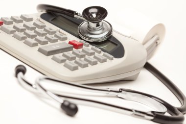 Black Stethoscope on a Calculator clipart