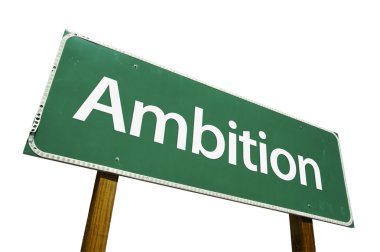 Ambition Green Road Sign on White clipart