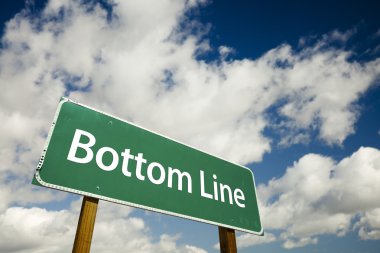 Bottom Line Green Road Sign clipart