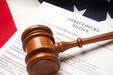 Gavel, Flag and Foreclosure Notice clipart