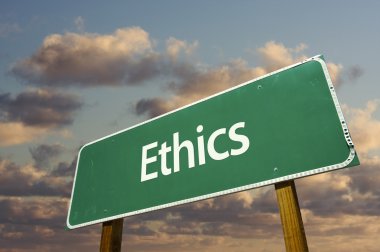 Ethics Green Road Sign clipart