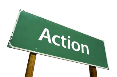 Action Green Road Sign clipart