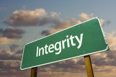 Integrity Green Road Sign clipart