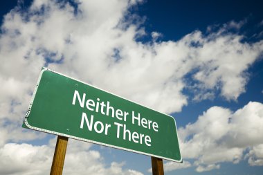 Neither Here Nor There Road Sign clipart
