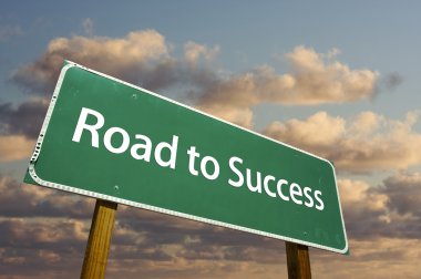 Road to Success Green Road Sign clipart
