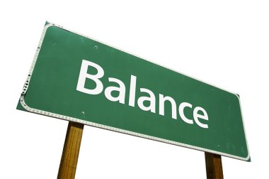 Balance Green Road Sign on White clipart