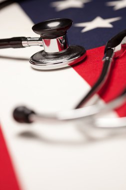 Stethoscope on American Flag with Select clipart