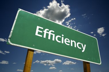 Efficiency Green Road Sign on Clouds clipart