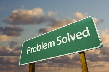 Problem Solved Green Road Sign clipart