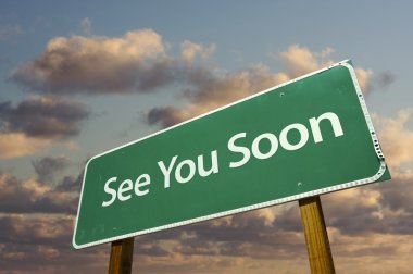 See You Soon Green Road Sign clipart