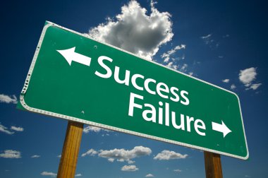 Success and Failure Road Sign Over Sky clipart