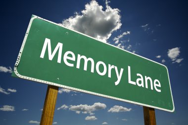 Memory Lane Green Road Sign clipart