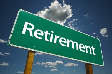 Retirement Green Road Sign clipart