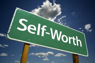 Self-Worth Green Road Sign clipart