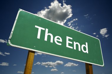 The End Road Sign with Dramatic Blue Sky clipart