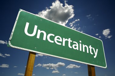 Uncertainty Green Road Sign clipart