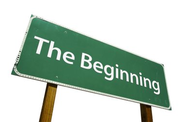 The Beginning Green Road Sign clipart