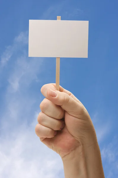 Blank Sign In Fist — Stock Photo, Image