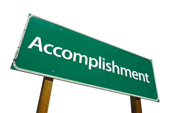 Accomplishment Road Sign on White — Stock Photo, Image