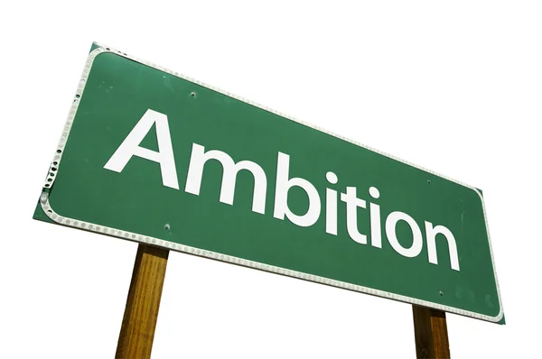 Ambition Green Road Sign on White — Stock Photo, Image
