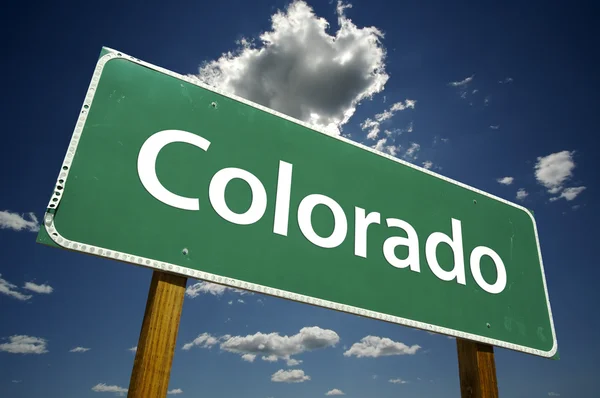 Colorado sinal de estrada verde — Fotografia de Stock