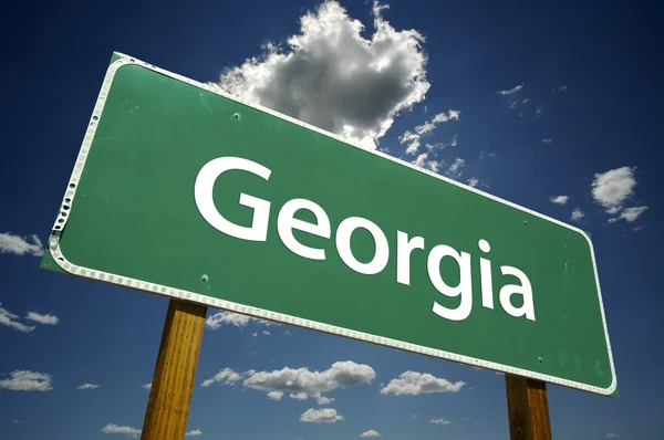 Georgië groen verkeersbord — Stockfoto