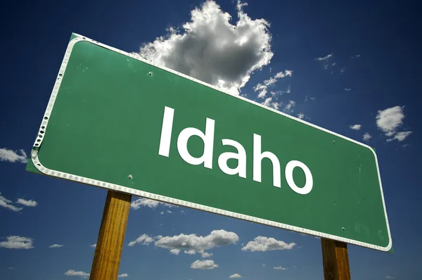Idaho sinal de estrada verde — Fotografia de Stock
