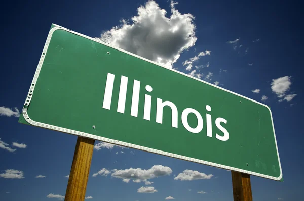 Illinois groene verkeersbord — Stockfoto