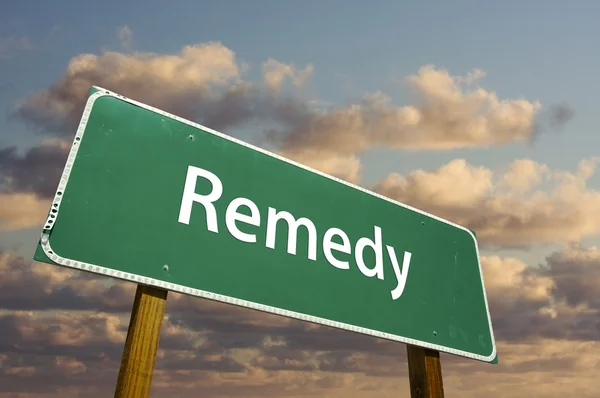 Remedy Green Road Sign — Stock Photo, Image