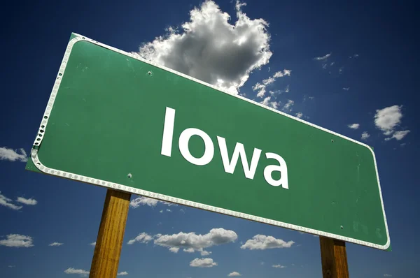 Iowa Vägmärke — Stockfoto