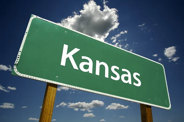 Znak drogowy Kansas — Zdjęcie stockowe