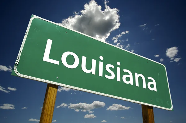 Louisiana groene verkeersbord — Stockfoto