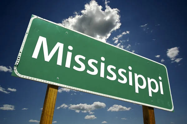 Mississippi groene verkeersbord — Stockfoto